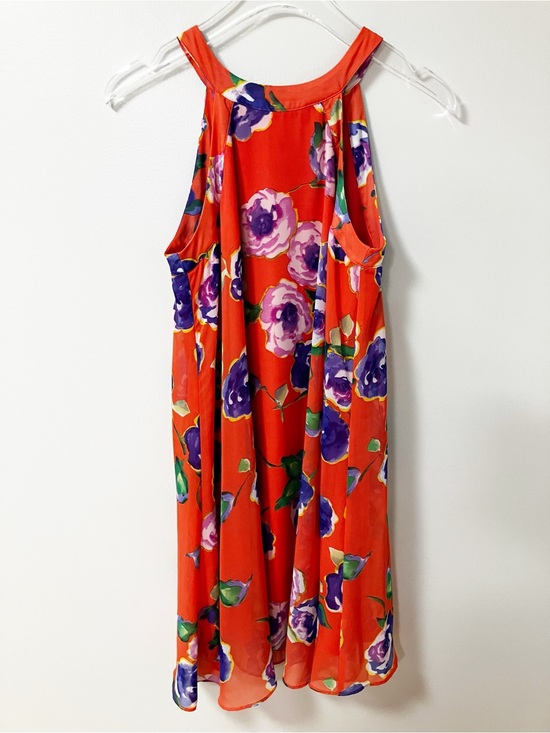 Betsey Johnson Dresses & Skirts - Betsey Johnson | Orange Floral Halter Sleeveless Dress 6 Chic Spring Summer